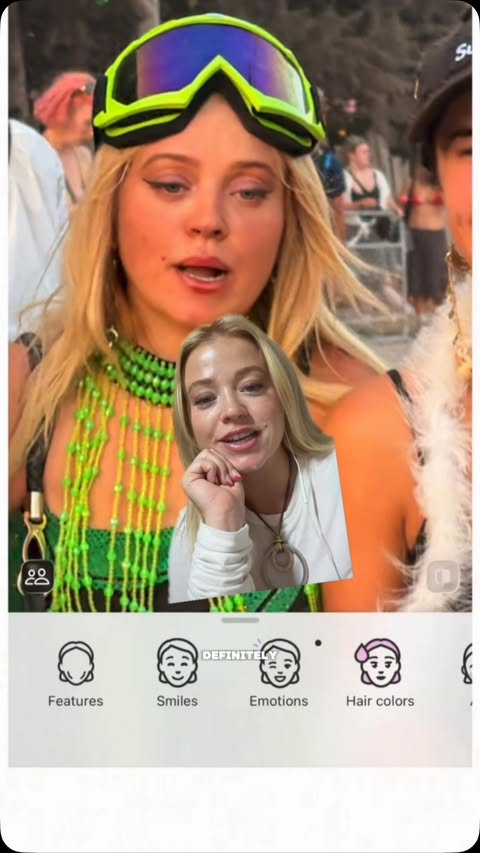 Instagram post by @festivalstyled for FaceApp. Caption reads: ad| when ur phone camera does you dirty @faceapp....