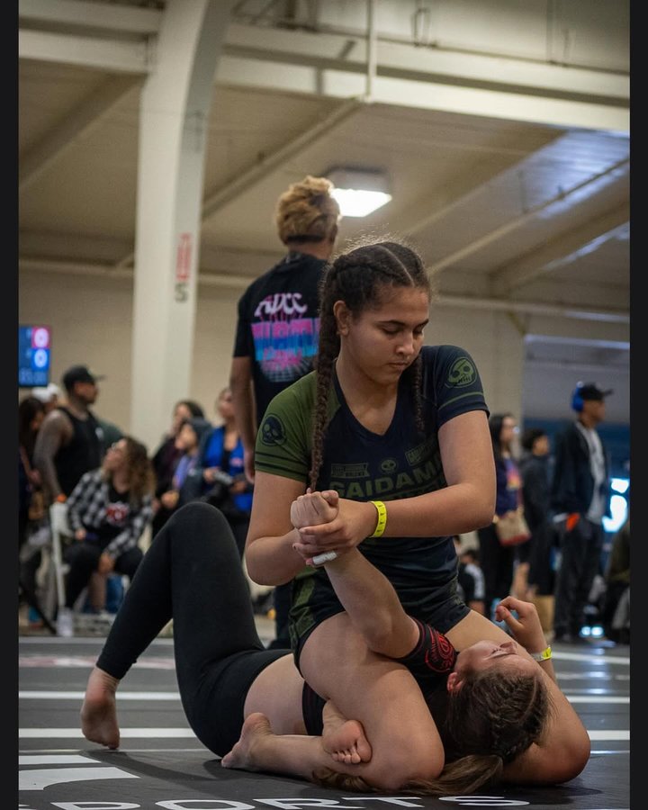 Instagram post by @joslyn_molina_bjj for Gaidama. Caption reads: [...] #champions #jiujitsulife #jiujitsugirls....