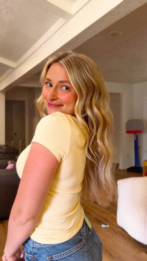 Instagram post by @haven.presley for K18 Hair. Caption reads: [...] as a busy mom. #k18results #k18partner....