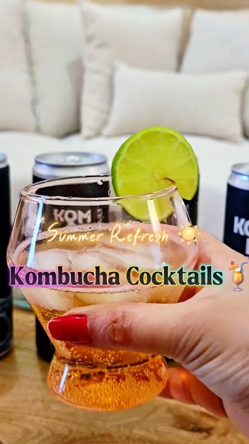 Instagram post by @mrudulachandekar for Total Wine & More. Caption reads: ☀️🍹Summer Refresh with Kombucha Cocktails * For....