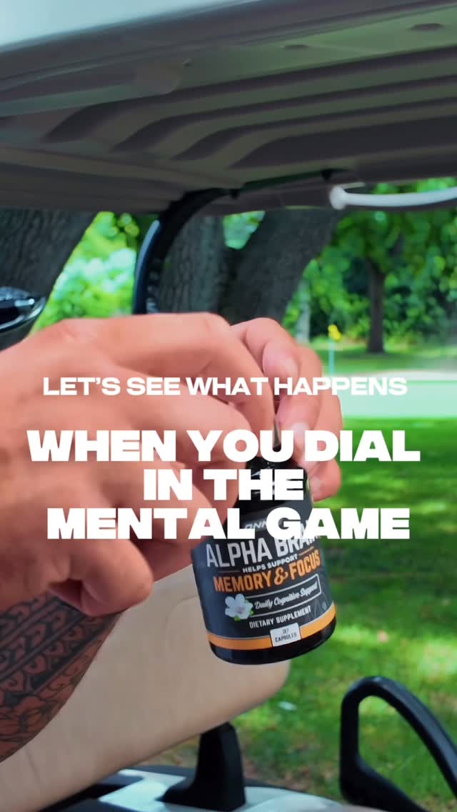 Instagram post by @caffetti_golf for Onnit. Caption reads: The perfect 2some: me and my ONNIT Alpha BRAIN®....