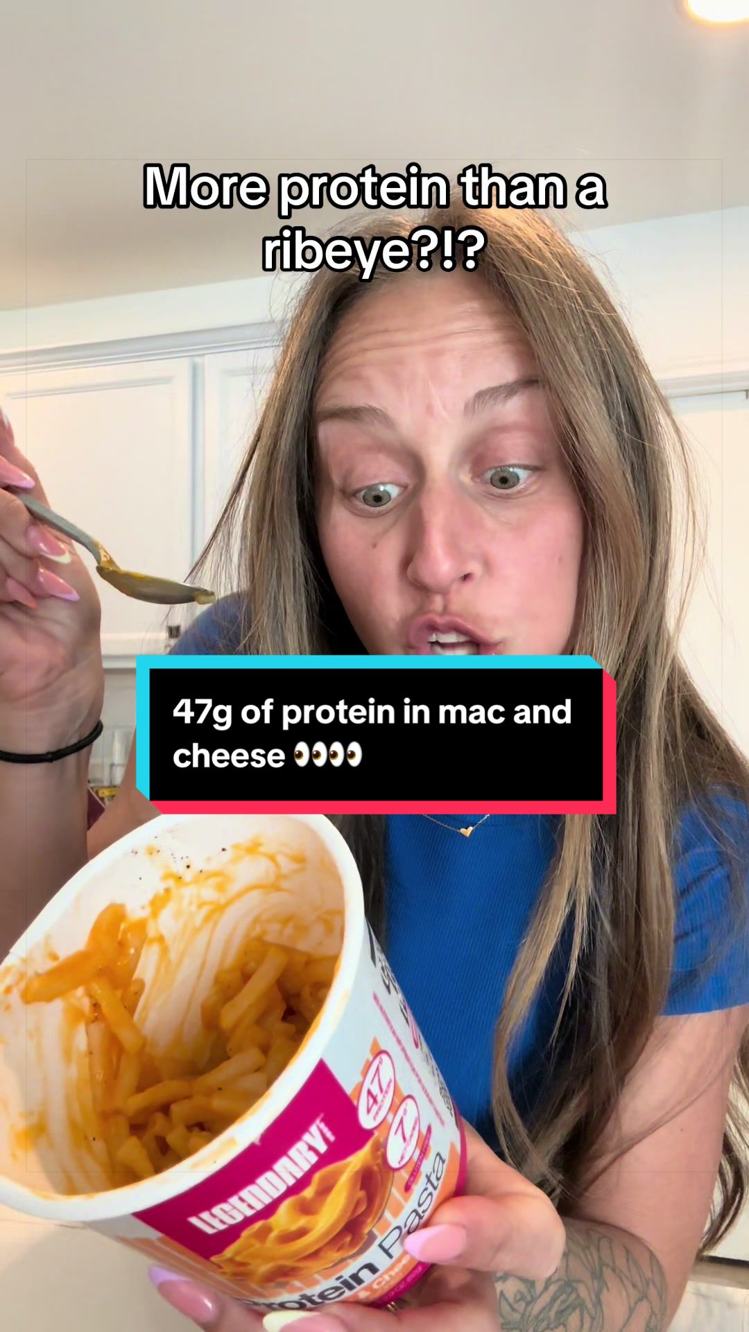 TikTok post by @_allybrookee for Legendary Foods. Caption reads: [...] make it high protein.. IM SOLD!! @Legendary....
