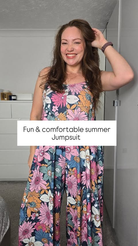 Instagram post by @samantha_ava_grace for BloomChic. Caption reads: [...] and comfortable this summer! Jumpsuit....