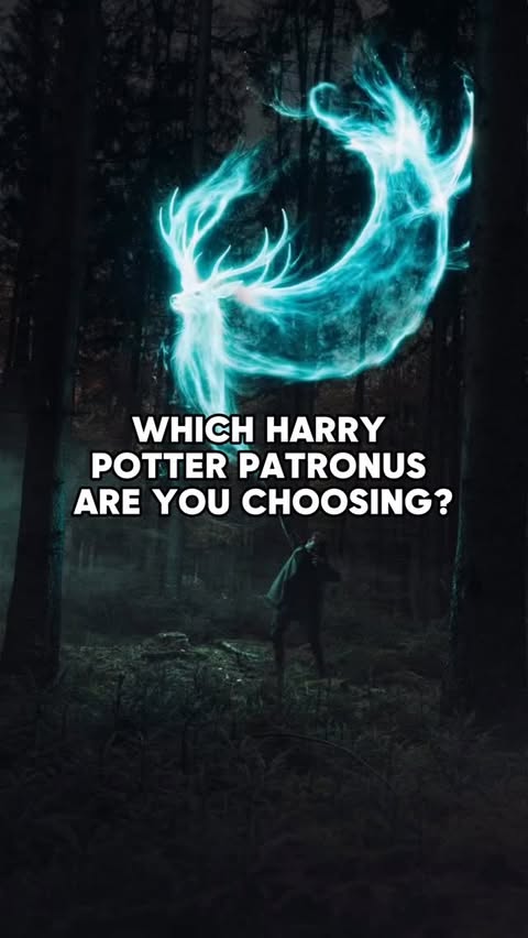 Instagram post by @dreamviberealm for Harry Potter. Caption reads: Which Harry Potter Patronus? 🪄🏰👇#harrypotter....