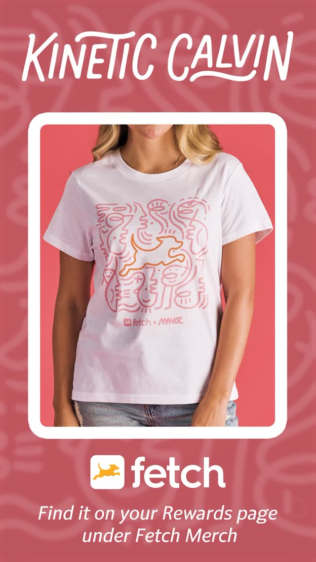 Instagram post by @stefanmatioc for Fetch. Caption reads: 👚New merch just landed in your Fetch App!....