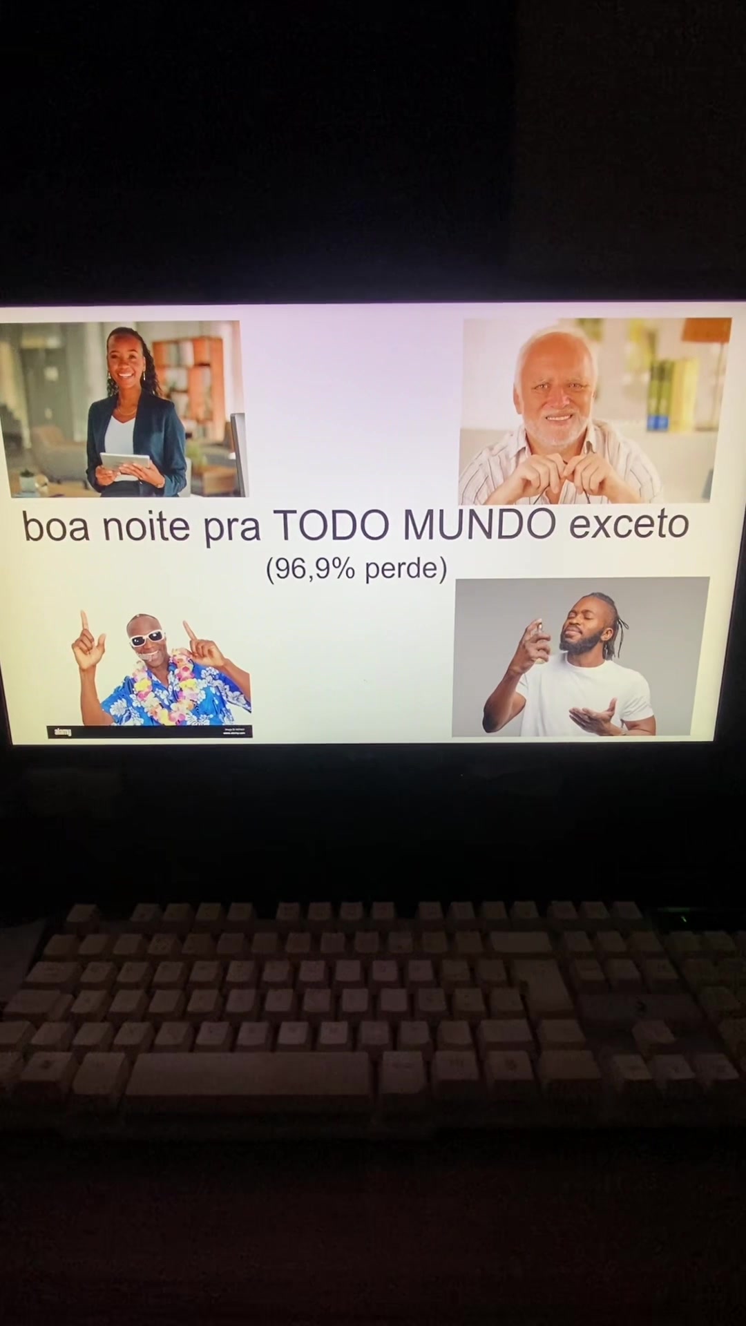 TikTok post by @poogersman for O Boticário. Caption reads: boa noite pra todo mundo EXCETO 96,9% perdem, a....