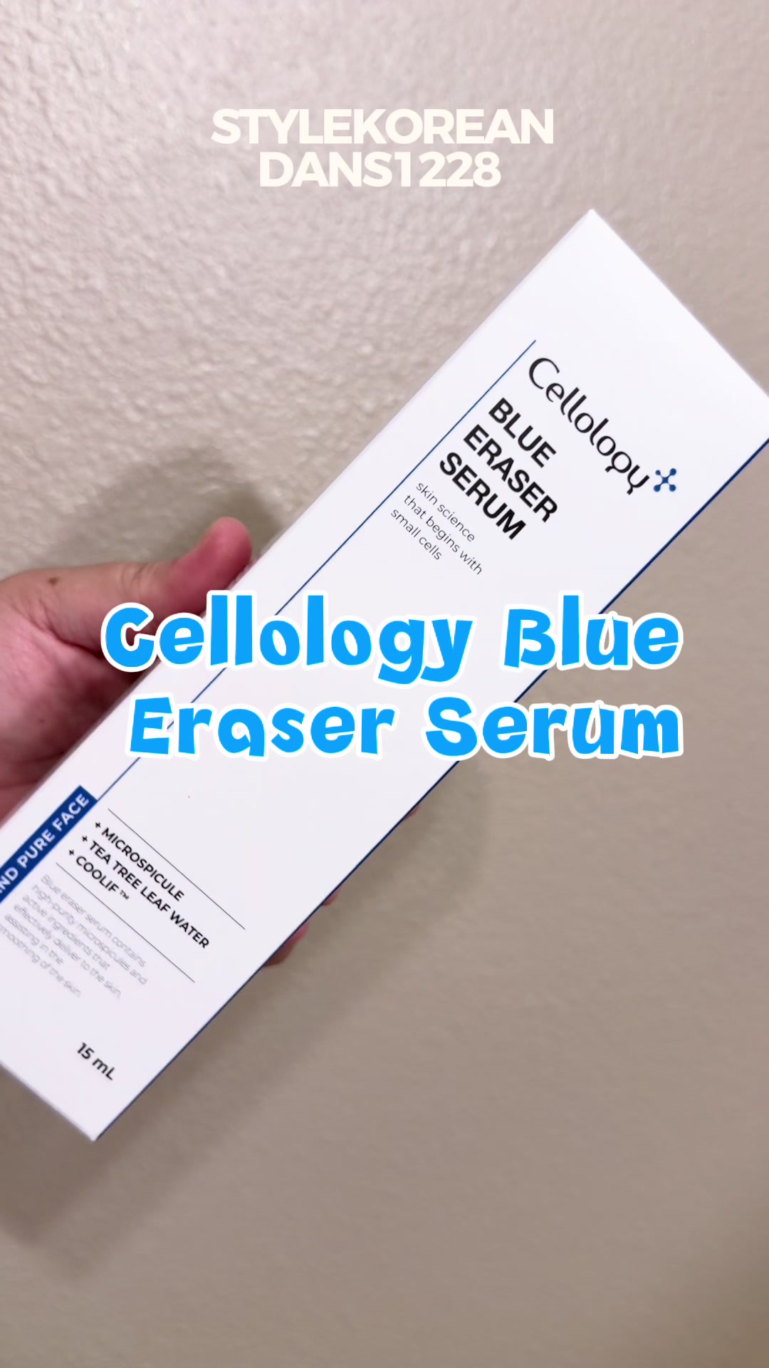 TikTok post by @dansmesyeusx for Cellology. Caption reads: Blue LED-inspired skincare from Cellology helps....