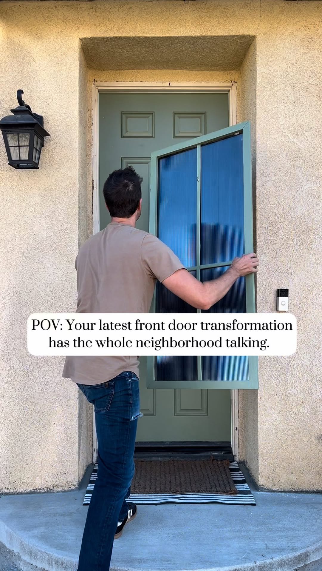 Instagram post by @theideadad for Ring. Caption reads: My front door was seriously overdue for a....