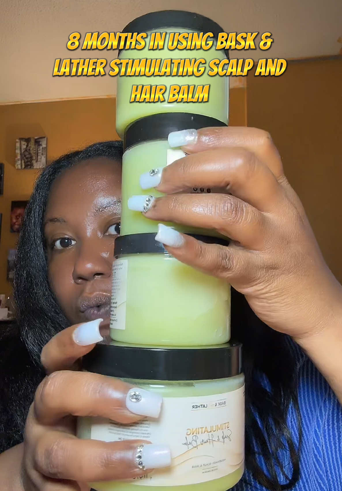 TikTok post by @starrvibes_222 for Bask and Lather Co. Caption reads: @Bask and Lather Co #hairtok [...].