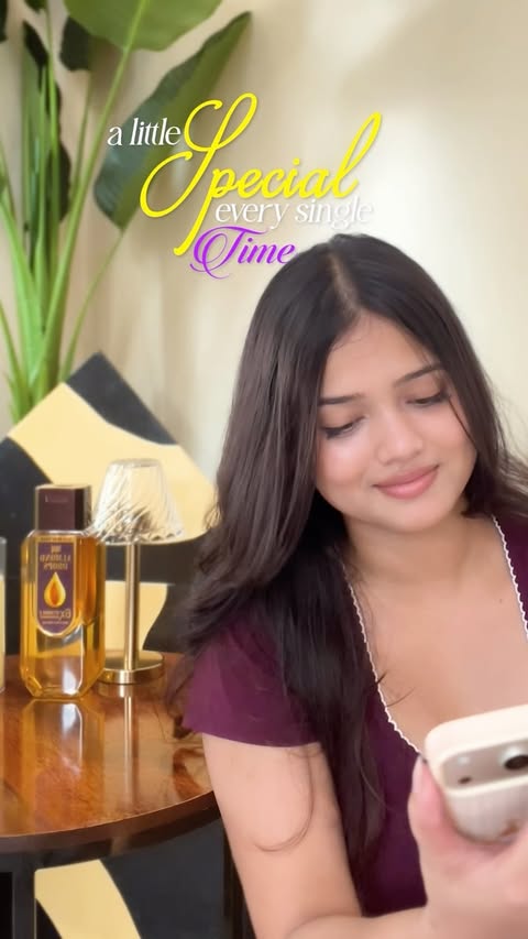 Instagram post by @vaibhavi_bora for Bajaj Almond Drops. Caption reads: [...] a little extra love. My go-to? Bajaj Almond....