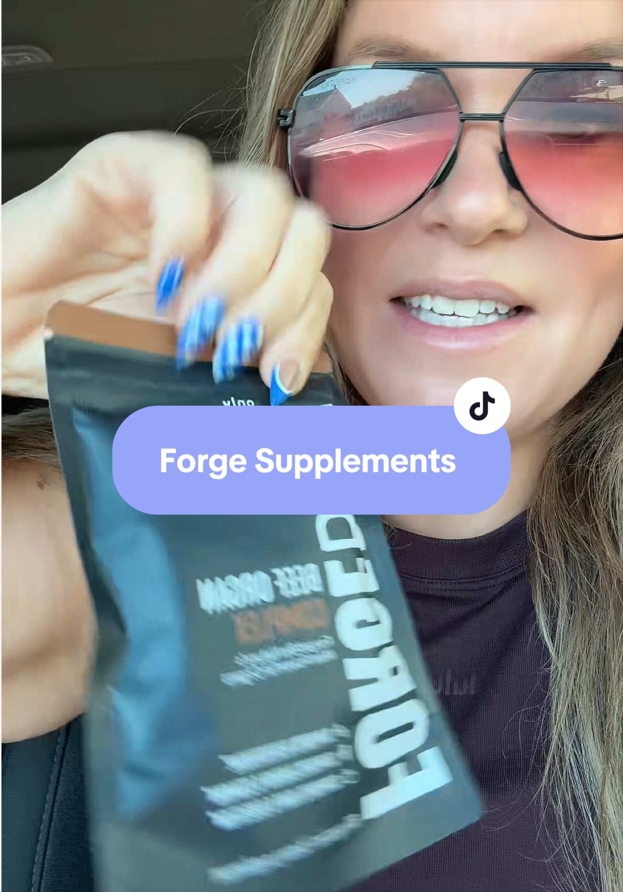TikTok post by @itslalasturn for Forge Skin. Caption reads: He takes these every day! 💪😎 #beeforgans....