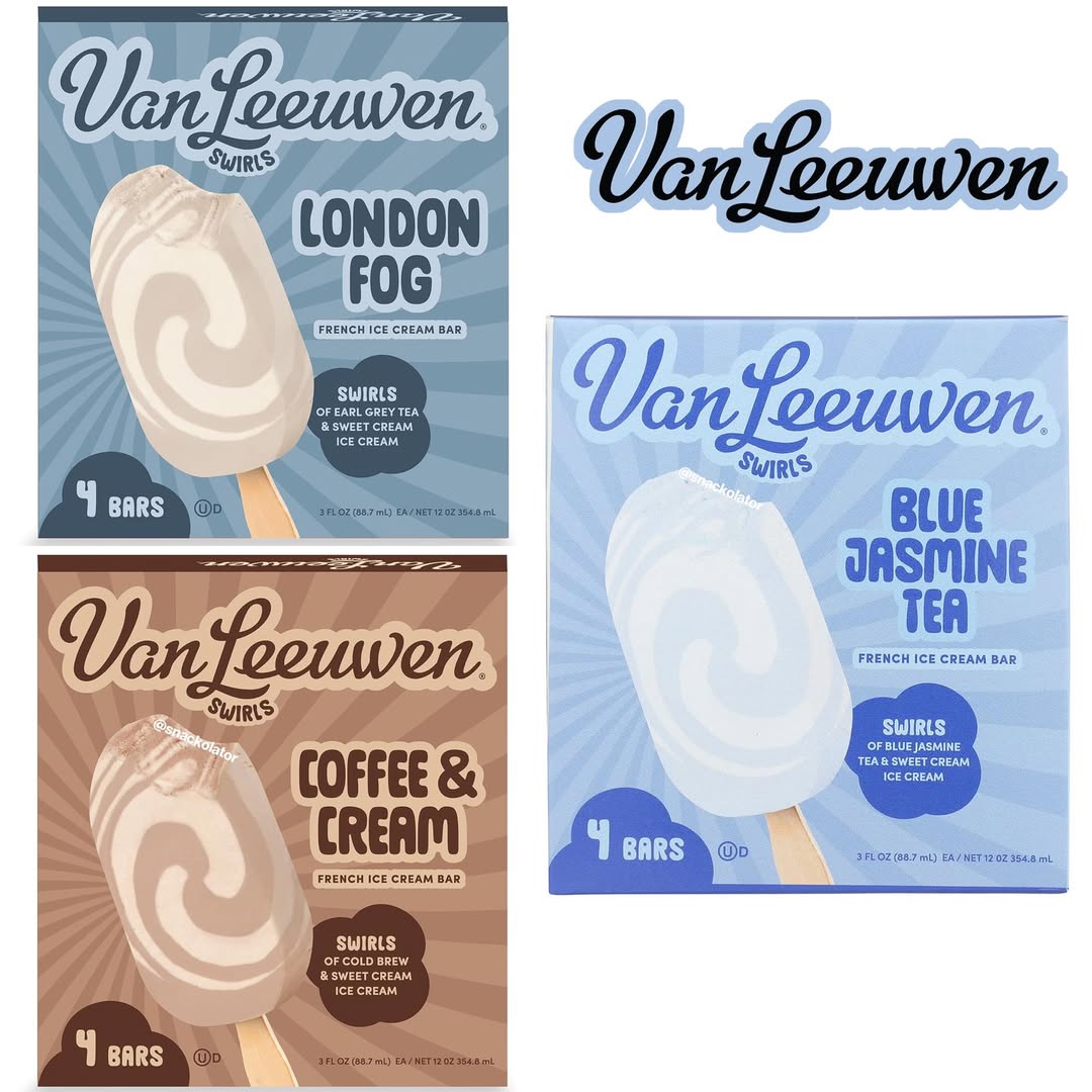 Instagram post by @snackolator for Van Leeuwen Ice Cream. Caption reads: [...] You can now find the new @vanleeuwenicecream....