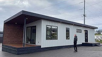 YouTube post by @KerryTarnow for Cuts Clothing. Caption reads: Game Over! This Two Bedroom Modular Home Perfected....