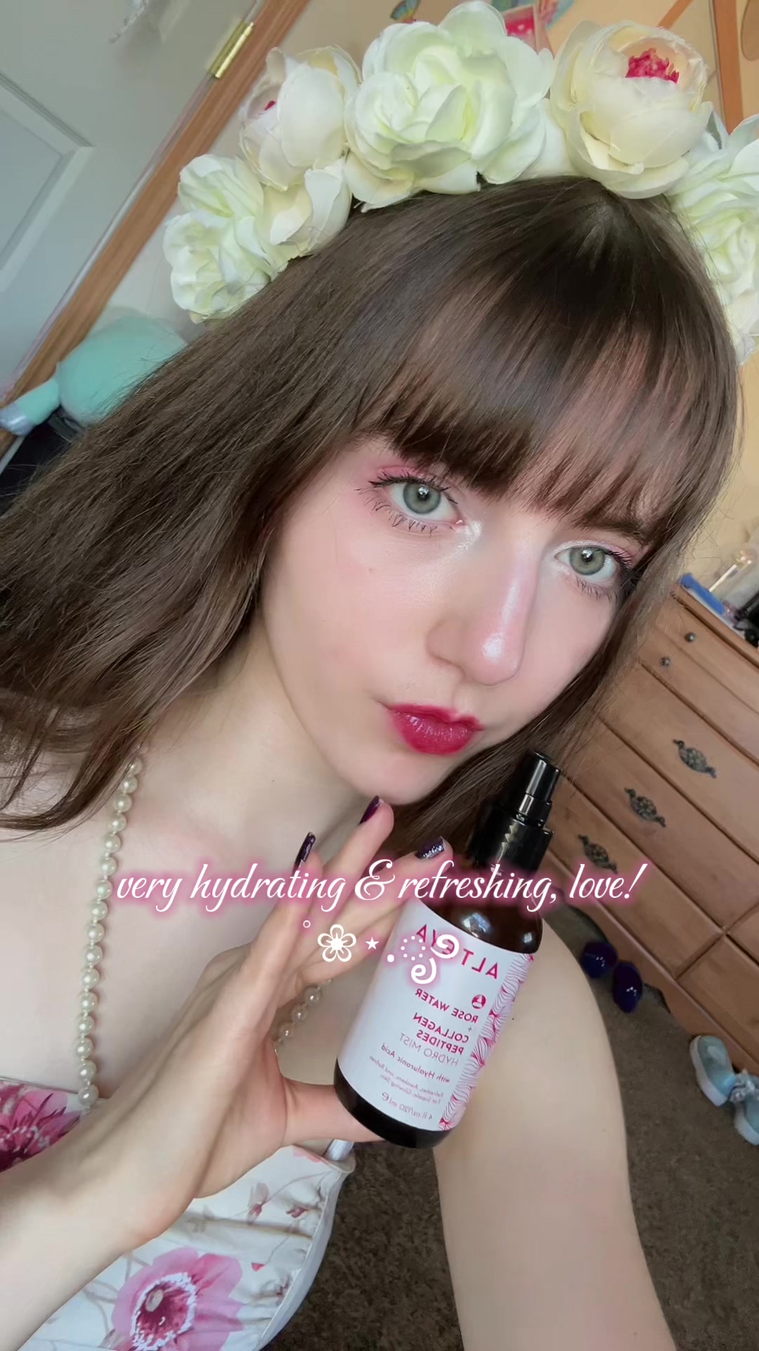 TikTok post by @zellamarieyounce for Alteya Organics. Caption reads: [...] & moisturizing, love it <3 🌺....