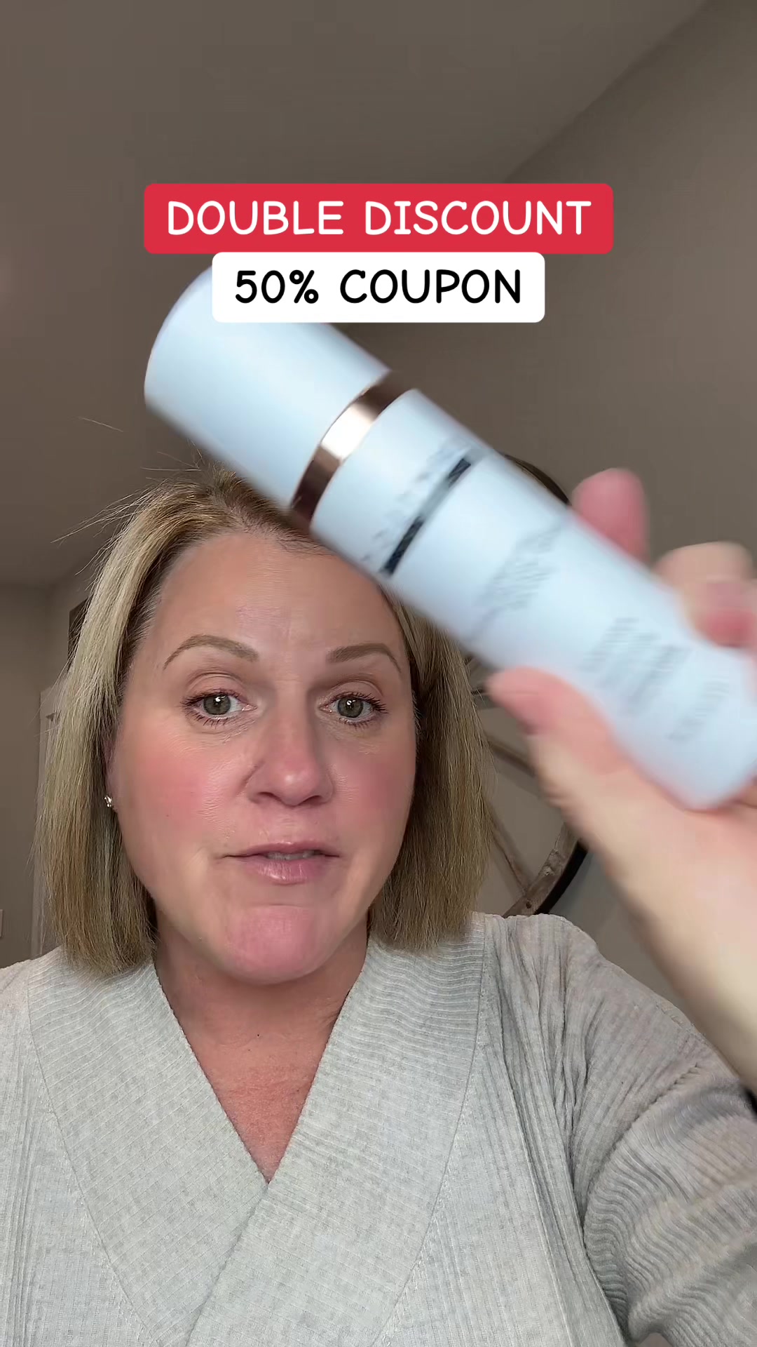 TikTok post by @mommavibes1975 for DRMTLGY. Caption reads: [...] grade skincare and SPF46 @DRMTLGY....