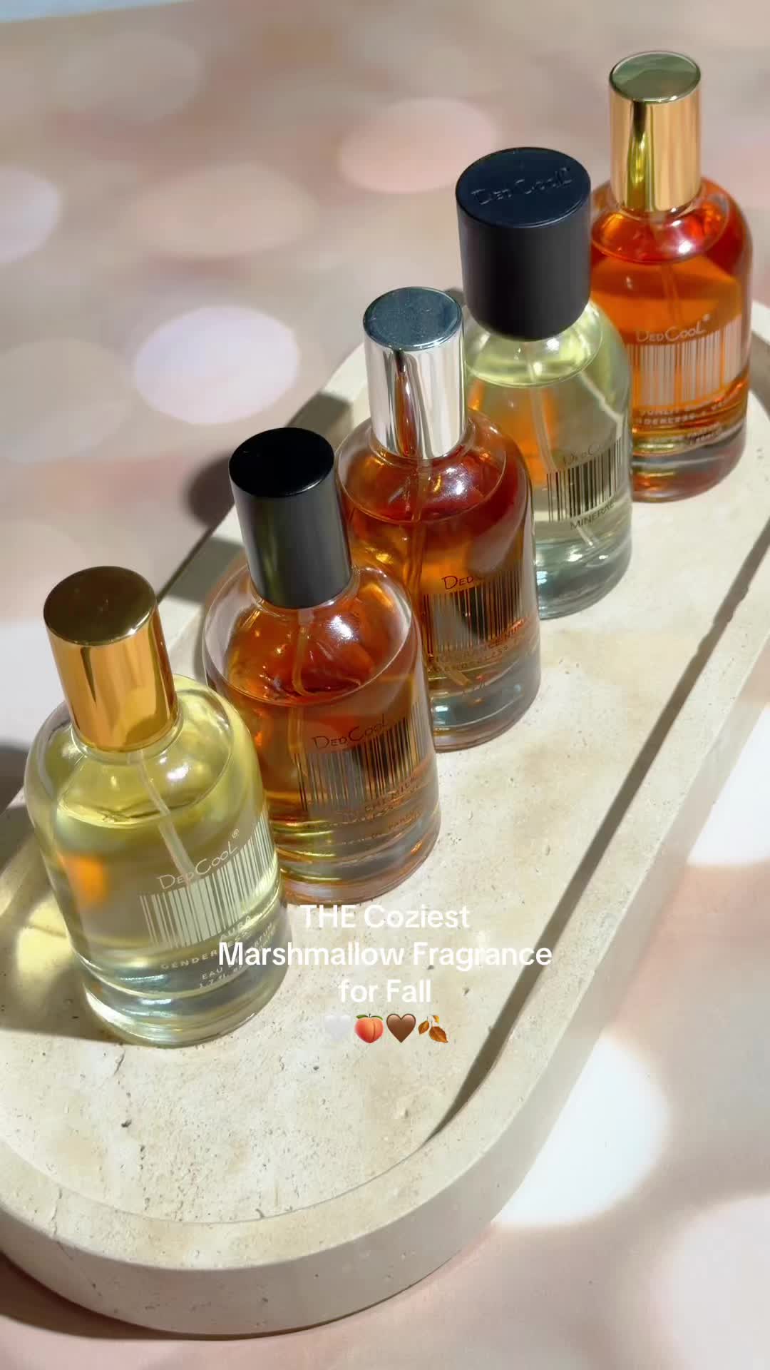 TikTok post by @becksamples101 for DedCool. Caption reads: The cozy scent of my dreams. 🥰 DedCool Mochi Milk....