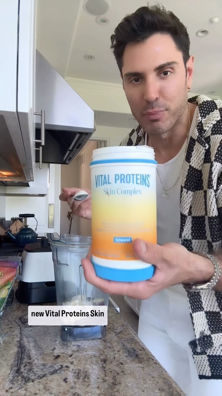Instagram post by @joeyzauzig for Vital Proteins. Caption reads: As a longtime lover of all things skincare, one....