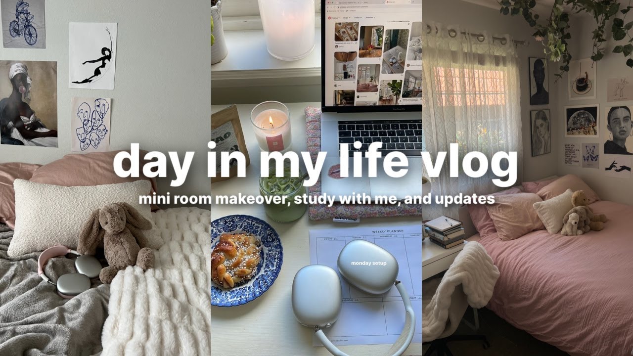 YouTube post by @AlexaEsco for Inside Then Out. Caption reads: vlog: mini room makeover, study with me, updates,....