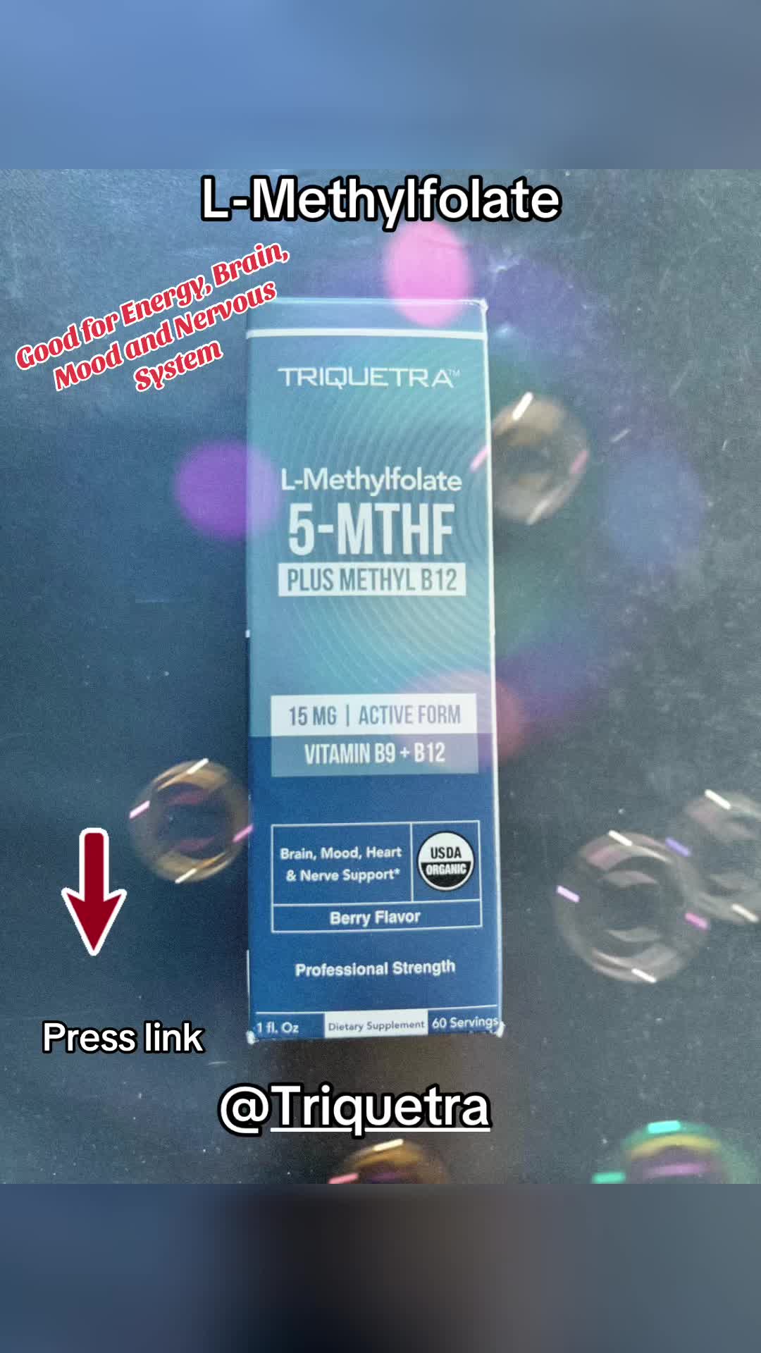 TikTok post by @yforgette for Triquetra Health. Caption reads: [...] #triquetrasupplements #triquetrahealth....