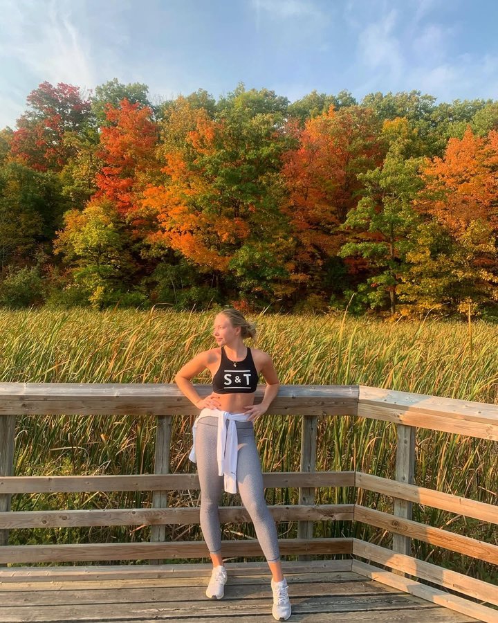 Instagram post by @emiliaamccarthy for Sweat and Tonic. Caption reads: Bringing @SweatAndTonic with me everywhere I go!....