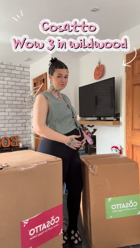 Instagram post by @thataltmum for Cosatto. Caption reads: Come and unbox my @cosatto Wow 3 Special Edition....