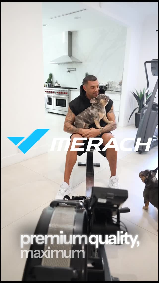 Instagram post by @officialjamaallewis for MERACH. Caption reads: 🚀 Ready to take your home workouts to the next....