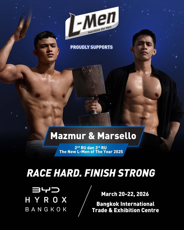 Instagram post by @cmarsello for L-Men. Caption reads: [...] are ready for HYROX BANGKOK. Powered by....