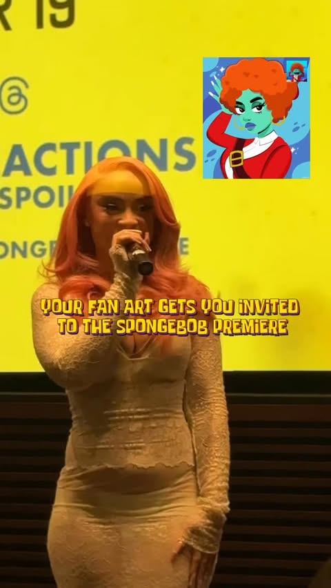 Instagram post by @hippypotter for Kellogg's. Caption reads: POV: your @spongebobmovie art goes viral SO....