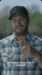 Instagram post by @lukebryan for Feeding America. Caption reads: [...] with @BayerUS, @KrogerCo, and....