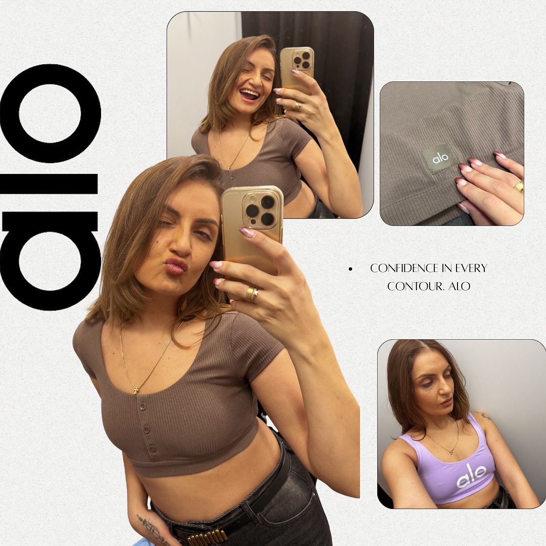 Instagram post by @aniardazishvili for collAble. Caption reads: Level up your workout essentials with this ALO....