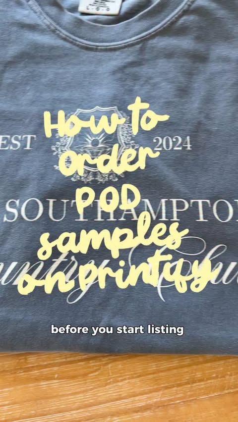Instagram post by @katerobbllc for Printify. Caption reads: [...] wondered how to order samples of your....
