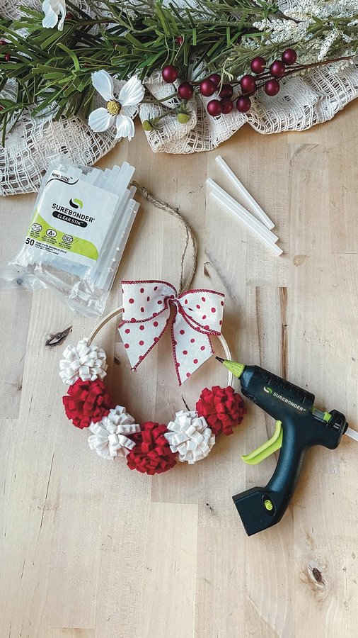 Instagram post by @fern.and.love for SUREBONDER. Caption reads: Did you know I literally bring a surebonder glue....