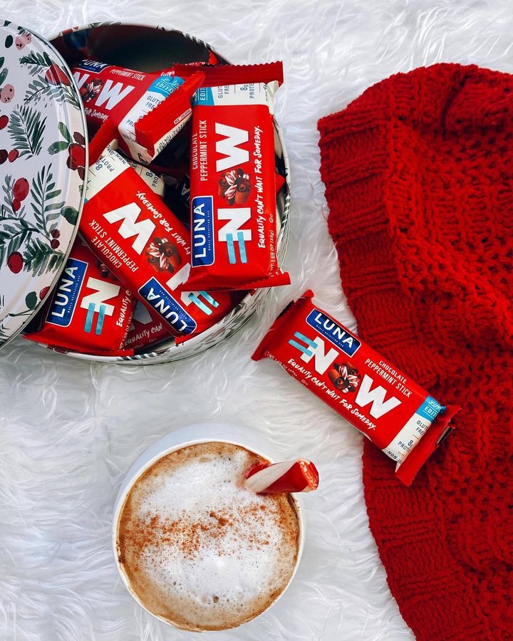 Instagram post by @torianicholexoxo for LUNA Bar. Caption reads: #ad @lunabar has always been one of my favorite....