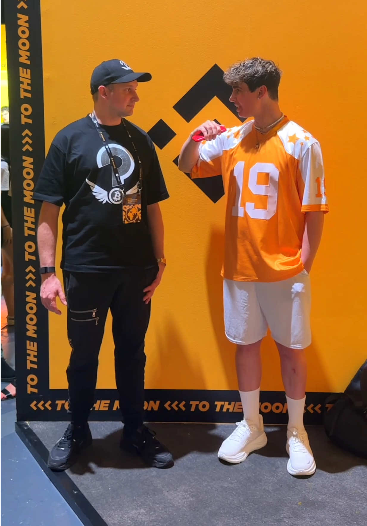 TikTok post by @fonziegomez for Binance. Caption reads: Why do you trade with @Binance? Trust, community....