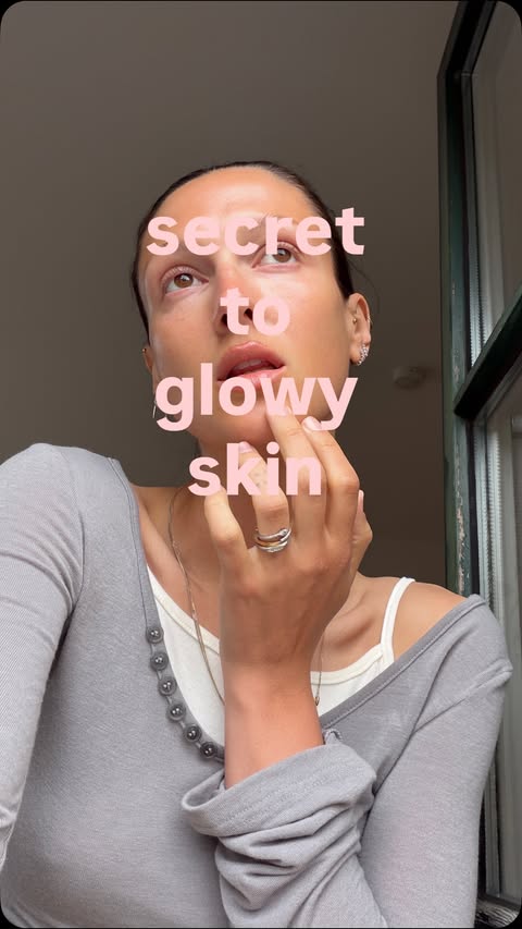 Instagram post by @nanalambrt for MANTLE. Caption reads: [...] glowy secrets ⭐️ if you want to try any....