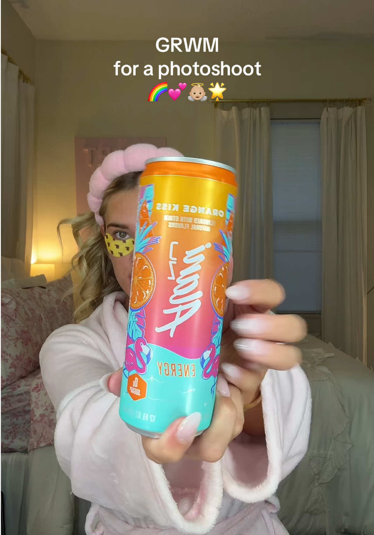 TikTok post by @laniekristin for Alani Nu. Caption reads: GRWM for a photoshoot!!!!🌟🌈✨👼🏼💕 @Alani Nu....