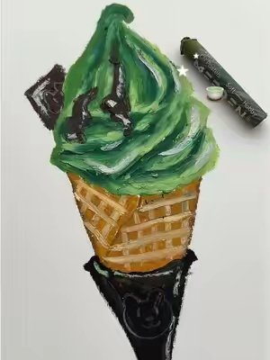 TikTok post by @happiness66655 for Meeden Art. Caption reads: [...] #oilpastel #fypシ #matcha #meeden @MEEDENart.