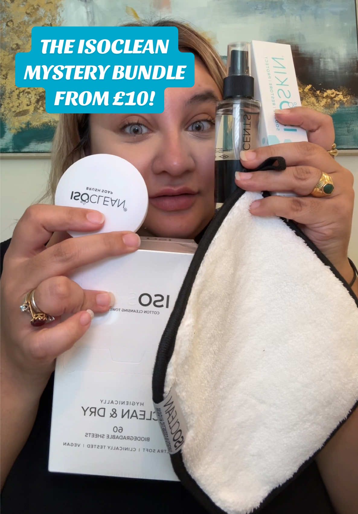 TikTok post by @docnafiakhan for ISOCLEAN. Caption reads: GIRLS DO NOT MISS OUT ON THE @ISOCLEAN MYSTERY....