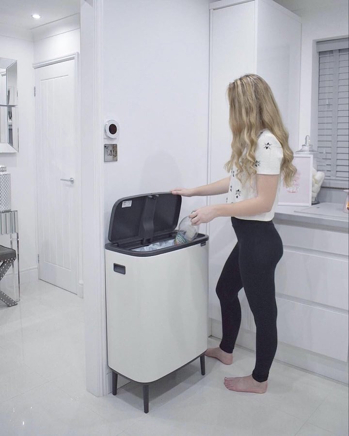 Instagram post by @no40_home_renovation for Brabantia. Caption reads: #ad Our kitchen is small so we’ve always struggled....