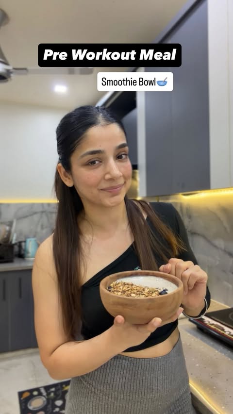 Instagram post by @jazzz987 for MuscleBlaze. Caption reads: [...] the Blue Tokai Mocha Brew Muesli....