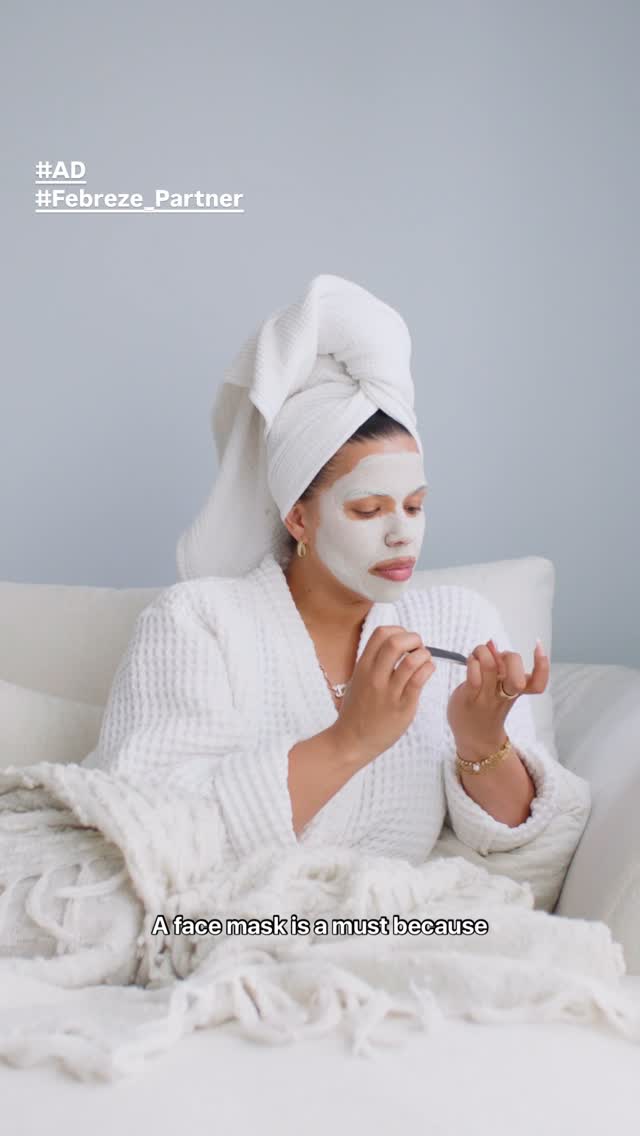 Instagram post by @tylauren for Febreze. Caption reads: Can we all agree that a self care day with....