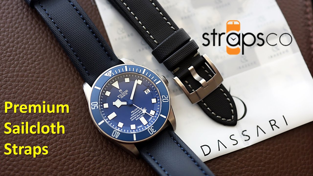 YouTube post by @EverydayWatchGuy for StrapsCo. Caption reads: StrapsCo Sailcloth Straps & Storage Binder - [...].