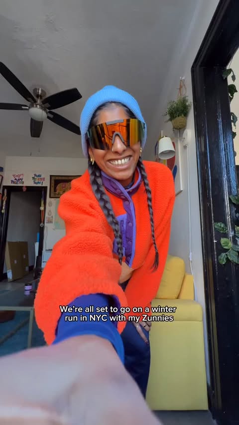 Instagram post by @chief_preeth for Zenni. Caption reads: Everyone always asks me how I run in cold weather,....