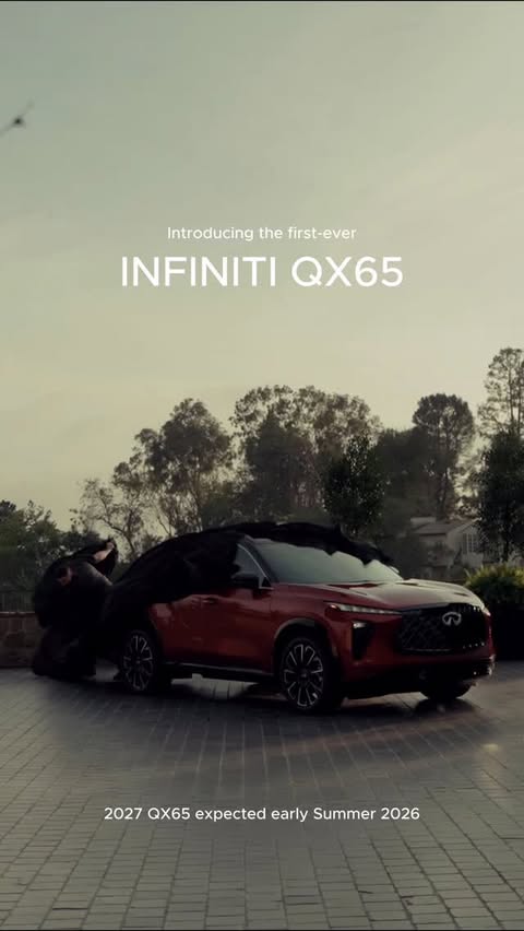 Instagram post by @jordantsanford for INFINITI. Caption reads: Unveiling the first-ever INFINITI QX65....