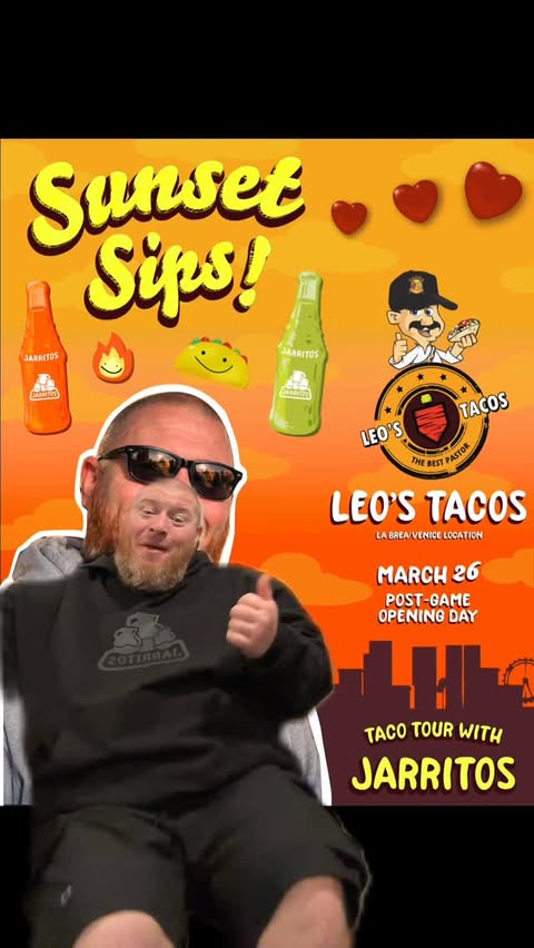 Instagram post by @kerrymann81 for Jarritos. Caption reads: [...] and La Brea at Leo’s Tacos. #fyp #love....