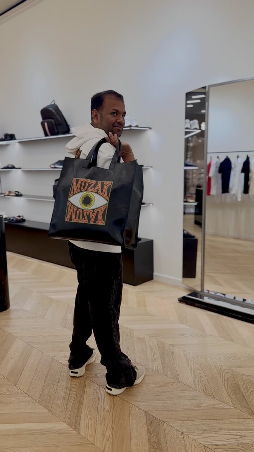 Instagram post by @nishantttttttt for Bally. Caption reads: Muzak 🎧 

Unveiling the official collaborative....