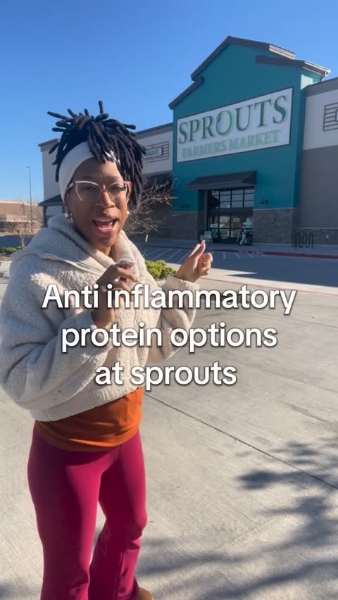 Instagram post by @breecancook for FIGS. Caption reads: Here’s a list of healthy protein options that are....