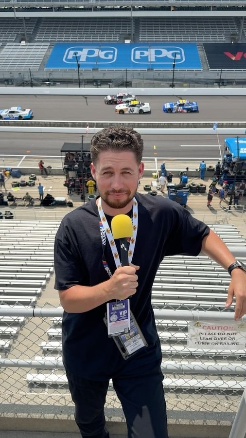 Instagram post by @_alexandervargas for Advance Auto Parts. Caption reads: Today was my first NASCAR event🙌🏻 the @pennzoil....