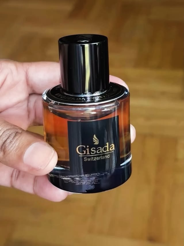 Instagram post by @elysiumfieldsbeauty for Gisada. Caption reads: Fragrance of The Day⚡️ #GiftedbyGisada....