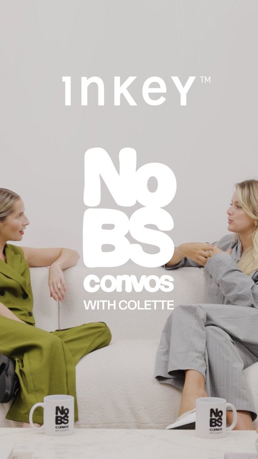 Instagram post by @tashaghouri for Theinkeylist. Caption reads: The next No BS Convo with Colette is here ☕ This....
